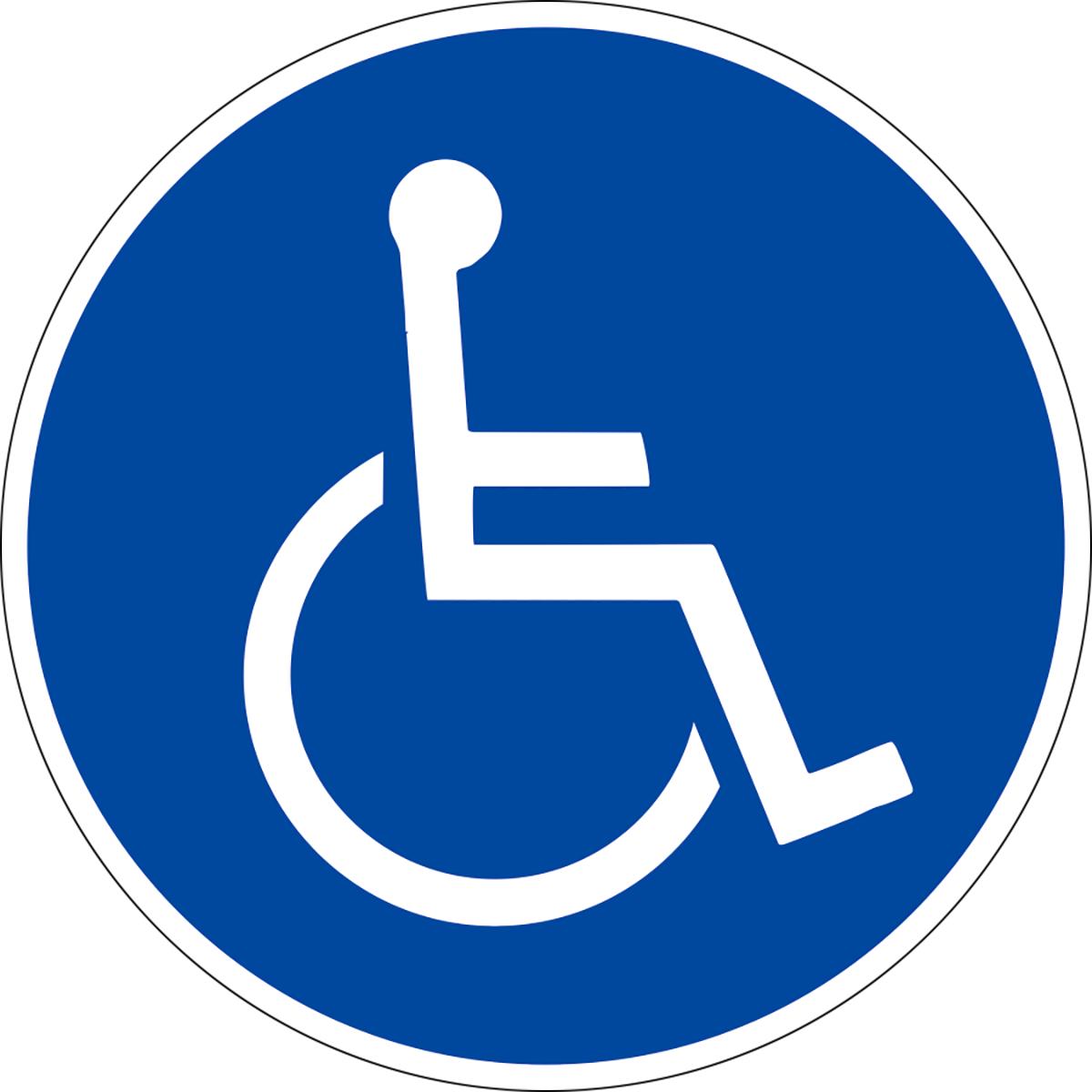 Hinweisschild für Rollstuhlfahrer