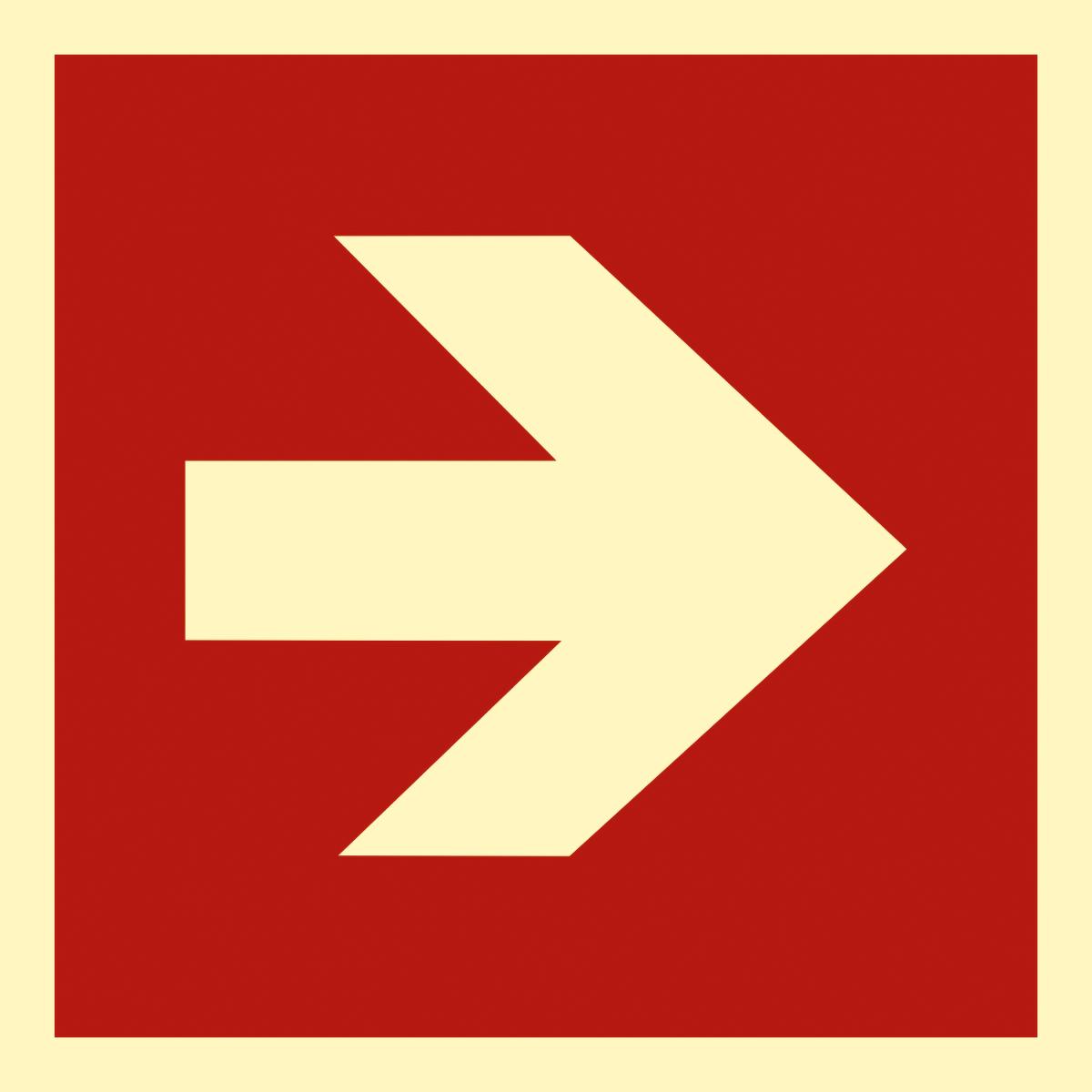Langnachleuchtendes Hinweisschild mit einem links- bzw. rechtsweisenden Richtungspfeil