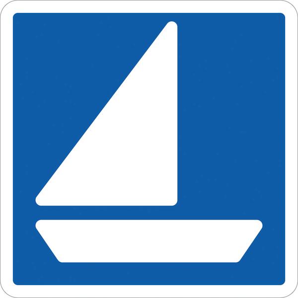 Schifffahrtszeichen E.18 Fahrerlaubnis für Segelfahrzeuge