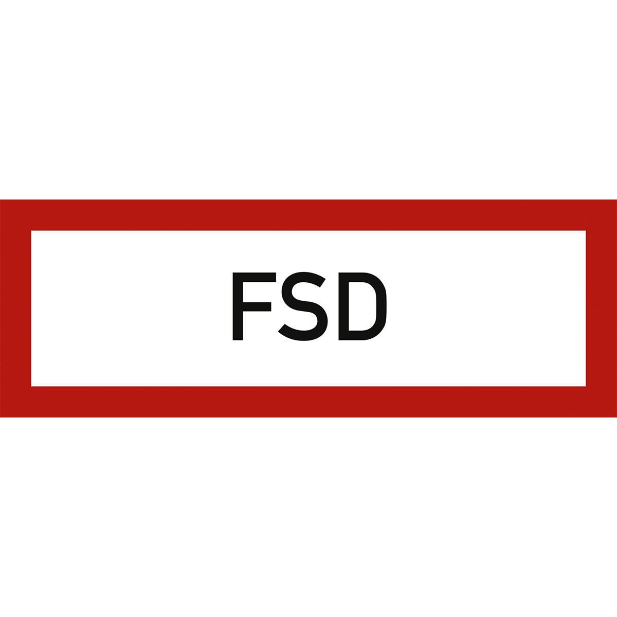 Hinweisschild mit dem Text: FSD (Feuerschlüsseldepot)