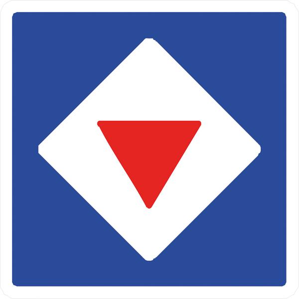 Schifffahrtszeichen E.5.12 Liegeplatz für Fahrzeuge mit und ohne Besatzung, die bei Tag den Roten Kegel nach § 3.38 führen müssen (nur DonauSchPV)