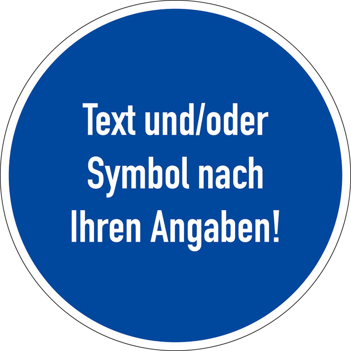 Hinweisschild mit einem individuell gewählten Schriftzug und/oder Symbol