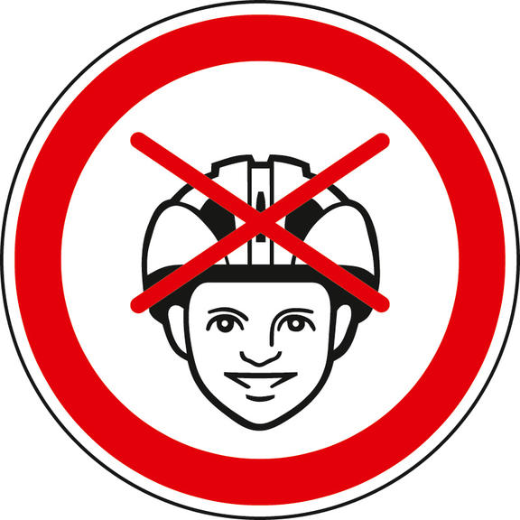 Hinweisschild für Spielplätze - Helmverbot