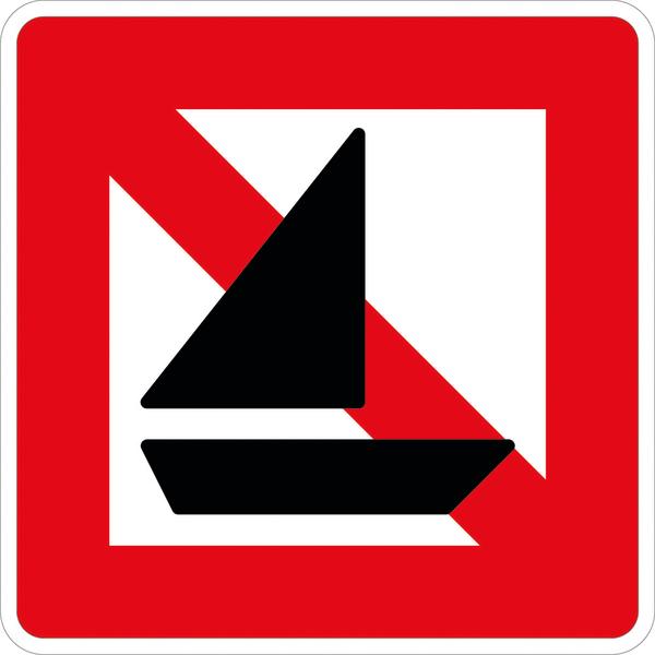 Schifffahrtszeichen A.15 Fahrverbot für Segelfahrzeuge