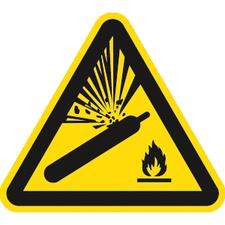 Warnzeichen und Maschinenkennzeichnung, Warnung vor Gasflschen