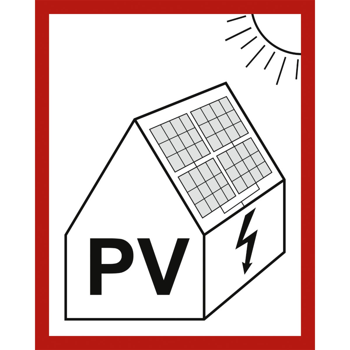 Hinweisschild zur Kennzeichnung am Netzanschluss beim Anschluss einer PV-Anlage