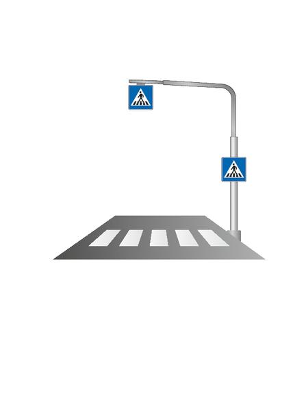 Innenbeleuchtete Verkehrszeichen (LED), Peitschenmast