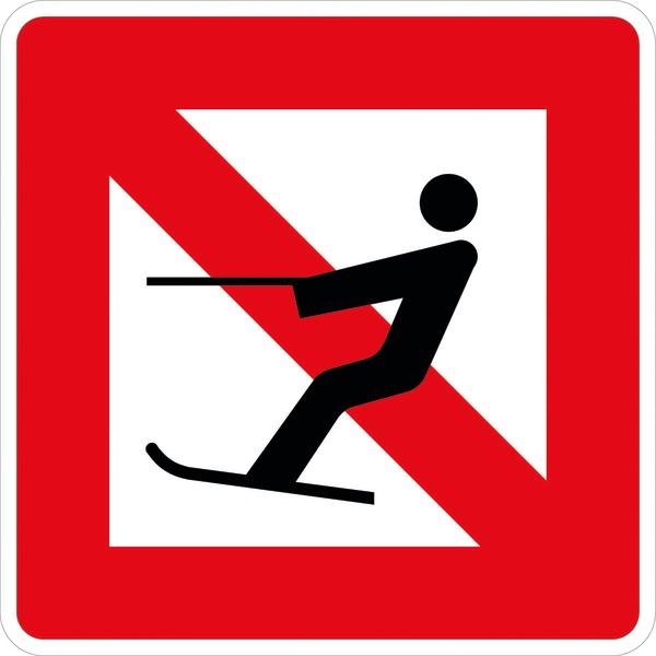 Schifffahrtszeichen A.14 Verbot des Wasserskilaufens